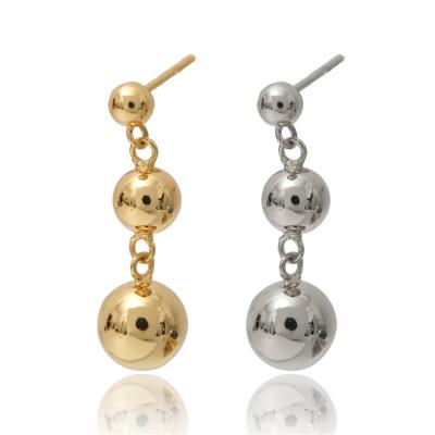 China Factory Supply TRENDY 18k 14k Brass White Gold Plated Gold Women's Drop And Dangle Earrings for sale