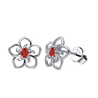 China 2021 Trendy Fashion Style 925 Sterling Silver Aretes Sky Flower Korean Romantic Stud Earrings for sale