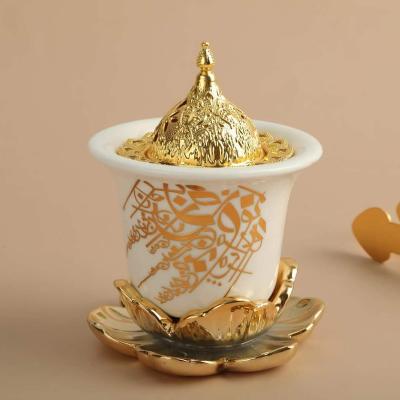 China 2020 New Arabia Hot Sale Design Resin Censer Cup Shape Creative Arabic Censer With Handle for sale