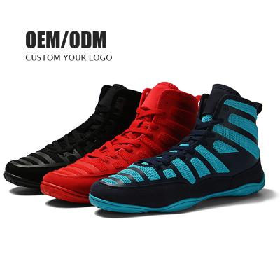 China Wholesale Professional Custom Breathable Anti-Slip Men's Boxing Boots Products Shoes Wrestling Shoes for sale