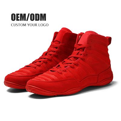 China Breathable Custom Unisex Martial Arts Youth Training Sports Zapatos De Boxeo Boxing Wrestling Shoes For Men for sale