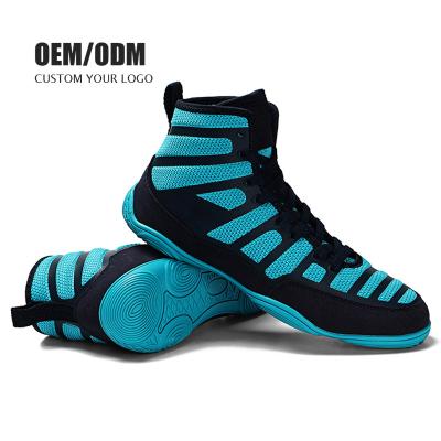 China 2023 Breathable Manufacturer Wholesale Leather Martial Arts Training Breathable Mesh Boxing Wrestling Shoes For Men for sale