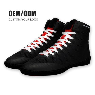 China 2023 breathable professional sports training custom gym shoe printing boxing shoe custom wrestling shoes men for sale