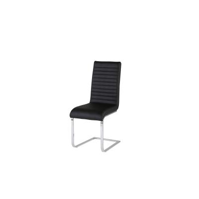 China Modern Modern PU Dining Chair Hot Selling Bending Chrome Leg Chair Z Shape Dining Chair for sale