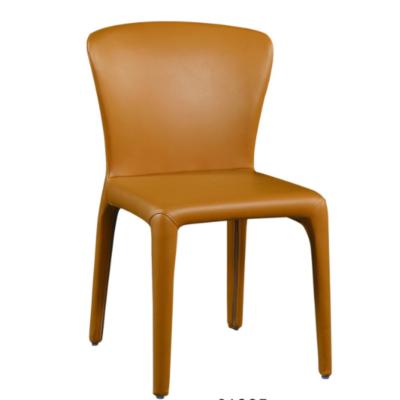 China New Style Modern Metal Frame Covered PU Leather Chair Contemporary Dining Chair Luxury Dining Chairs for sale