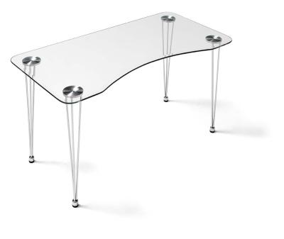 China NEW Modern ARIES Modern Tempermed Glass Dining Table With Chromed Structure for sale