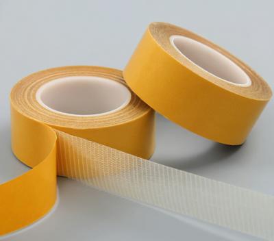 China Yellow Glass Fiber Hot Melt Adhesive Tape Double Sided Fibroid Tape With Viscosity Te koop