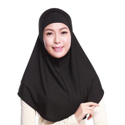 China Women Main Muslim Shawl Inner Muslim Two Piece Wrap Hat Hijab Fashion Set Cover Scarf Shades Simple Shades 20 Colors for sale