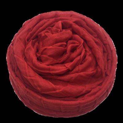 China High Quality Hijabs Scarf Plain Dyed Pleat Oversized Shawl Head Wraps Wrinkle Viscous Pure Color Muslim Fringed Simple Hijab for sale