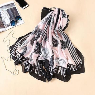 China Hot Selling Hijab Products Custom Design Luxury Lady Silk Bandana Cappa Stock Scarf Women Digital Print Solid Silk Long Available for sale