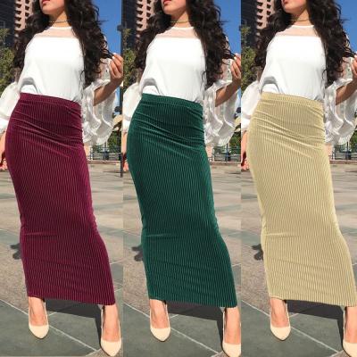 China Modern Islamic Half Loungewear Long Velvet Skirt Velvet For Arab Women for sale