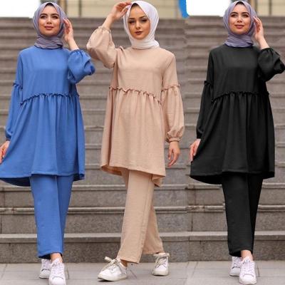 China Abaya Turkey Wholesale Women Muslim Two Piece Hijab Set Dress Islamic Clothing for sale