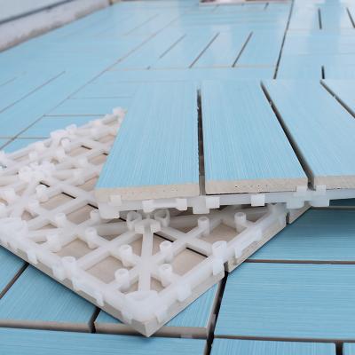 China European Wood Plastic Composite Patio Diy Wpc Outdoor Locking Drain Tiles Deck for sale