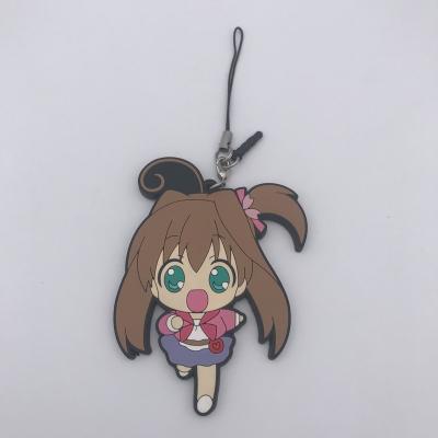 China High quality and popular cartoon style cartoon PVC soft mobile phone strap lovely for sale