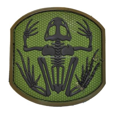 China Milspec Metal Skeleton Monkey Frog PVC Skeleton Tactical Patch Forest for sale