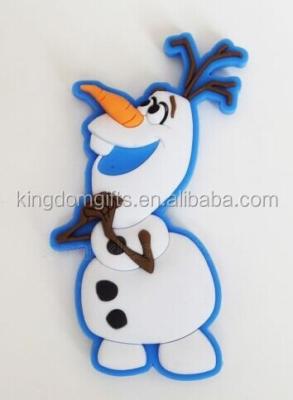 China Frozen metal Olaf Soft Touch PVC magnet, custom fonzen character fridge magnets for sale