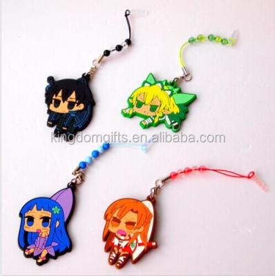 China PVC Anime Sword Art Online Asuna Leafa Kirito Yui PVC Cell Phone Strap for sale