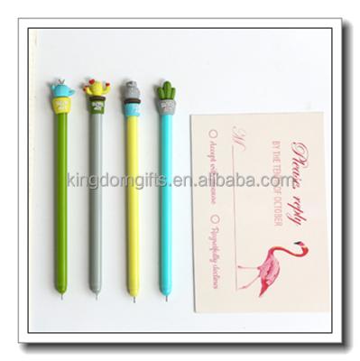 China Non-sweet cactus design roller pen, plastic ballpoint pen, silicone rollerball pen for wholesale for sale