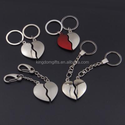 China Souvenir/collectables/promotion gift 2018 lovely couple metal key chain heart shaped keychains for sale