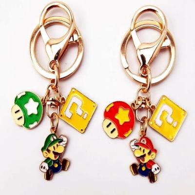 China Small Durable Mario Bros DIY Metal Charms Key Chain For Wholesale for sale