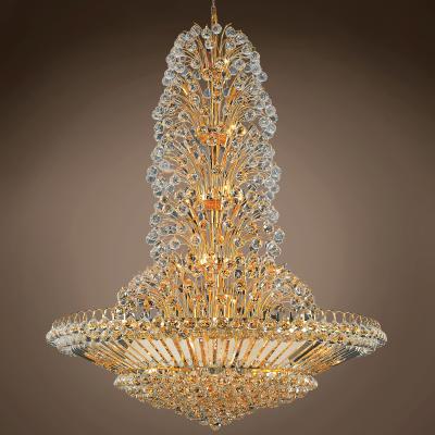 China Luxury Entrance LT-6031 Crystal Chandelier Light For Dubai Contemporary Antique Hotel Lighting Gold Foyer for sale