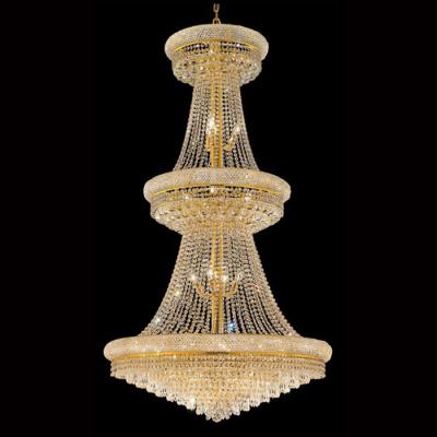 China Crystal Interior Design Large Pendant Light Gold Chandelier For Home Living Room for sale