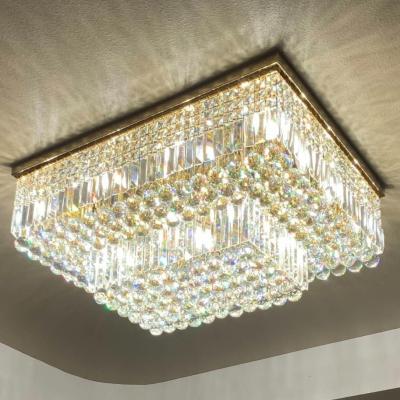 China Modern Bespoke Stunning Rectangular Crystal Chandelier Ceiling Lamp For Kids Room for sale