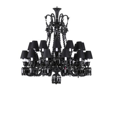 China Iighting decorative classic black baccarat chandelier for luxury villa for sale