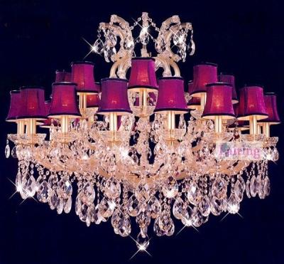 China Sweden Traditional Classic Chandelier Maria Theresa Lighting Pink Crystal Chandelier With Lampshade LT 12813 for sale