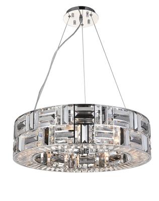 China House Contemporary Two Layers Drum Chandelier Chrome Crystal Ceiling Lights For Kitchen for sale