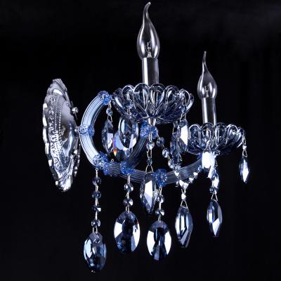 China Bedroom made in china blue glass arm wall lamp wholesale price indoor traditional wall lamp sconces for sale