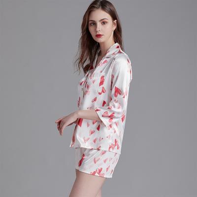 China QUICK DRY Sleepwear Ladies Nightgown Casual Matching Shirt And Short Pajamas For Women Short Set for sale