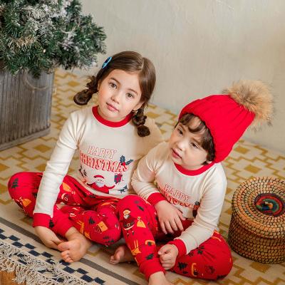 China QUICK DRY Kids Underwear Suits Cotton Boys Autumn Christmas Tree Clothes Long Pants for sale