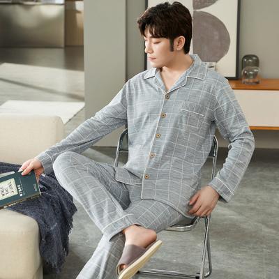 China Free Samples QUICK DRY Mens Long Sleeve Pajamas Set Bamboo Cotton Pajamas Loungewear Sleep Suit for sale