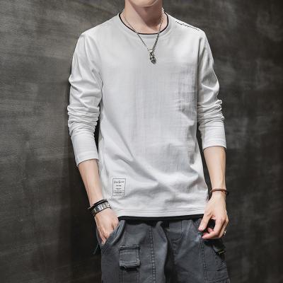 China Anti-pilling Men's T-shirt Spring and Autumn New Fashion Clothes Korean Casual Long-sleeved T-shirt Cotton T-shirt for sale