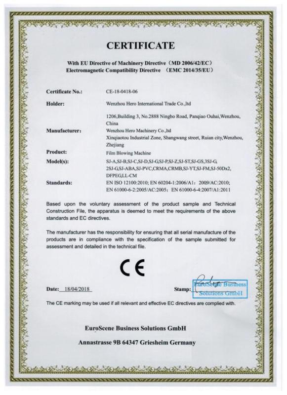 CE - Wenzhou Hero International Trade Co., Ltd.