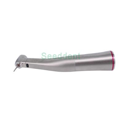 China 1:5 Dental Fiber Optic Metal Handpiece Push Button Contra Angle with Stripe for sale