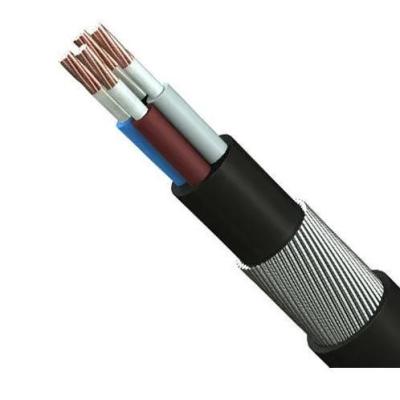 China 0.6/1KV 5x4mm2 Copper CONDUCTOR SWA steel wire PVC insulated power cable with PE jacket for sale