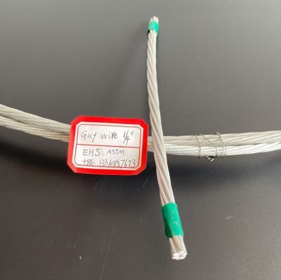 China ASTM A475 Galvanized Steel Wire Guy Wire 1/4