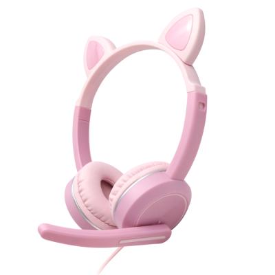 China Wholesale Headphone Gaming Headphone Waterproof Noise Canceling Cute Sports Headphones Women's Cat Ear Headphones for sale