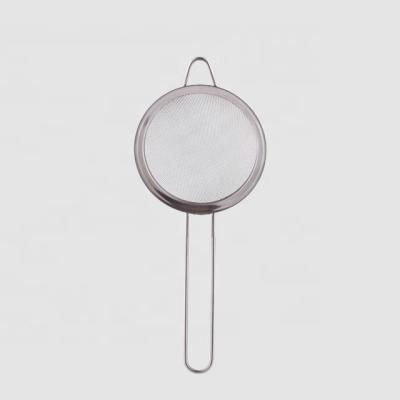 China Sustainable Factory Direct Stainless Steel India Cocktail Bar Double Mesh Strainer With Handle for sale