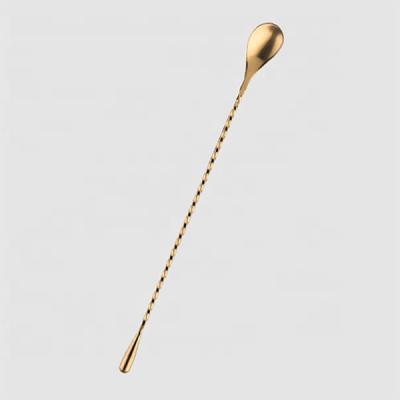 China Factory Direct Stainless Steel Viable Cocktail Gold Mixing Spoon for sale