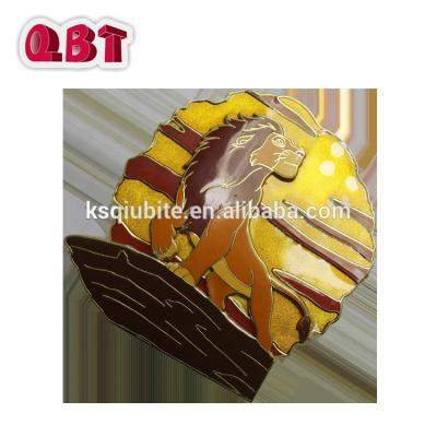 China Gift Gold Thin Layer Hard Enamel Pins With Transparent Color for sale