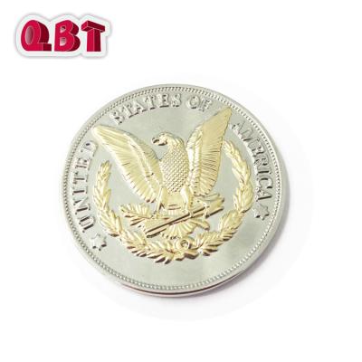 China Gift 2oz Gold Plated Nice Cheap Custom Coin Model Metal Challenge Coin Wholesale Silver And Fine Gold Thin Coin For Sale for sale