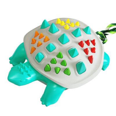 China Direct Selling Beautiful Viable Plastic Dog Toothbrush Dog Toy Colorful God Alligator Tortoise Molar Stick for sale