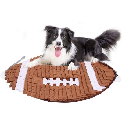 China Good Quality Sustainable Cat And Dogs Lovely Rugby Shaped Pet Sniff Pad Feeding Mat Covering Choking Prevention Training Training for sale