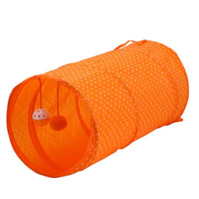 China Optional Viable Three Color Cat Tunnel Built By Hanging Small Plush Toy Collapsible Pet Tent for sale