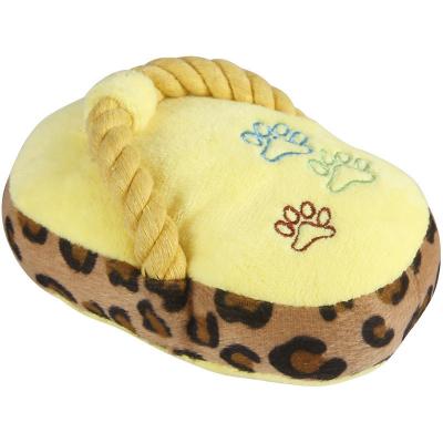 China Anti-bite Dog Toy Cotton Rope Slippers Vocal Plush Molar Stocked Toy for sale