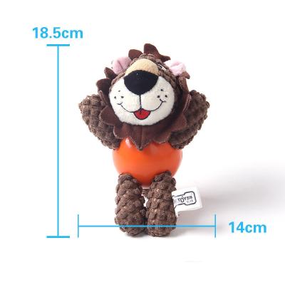 China Stocked Animal Bite Rubber Voice Ball Plush Pet Toy Anti-bite Interaction Products for sale