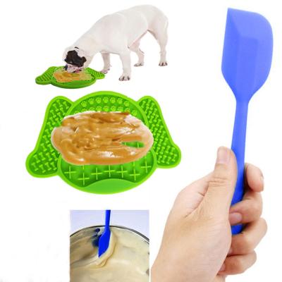 China Chronic Viable Feeder Dog Bath Silicone Dog Licking Fixed Dish Silicone Cup Bowl Feeding Toy With Scraper for sale